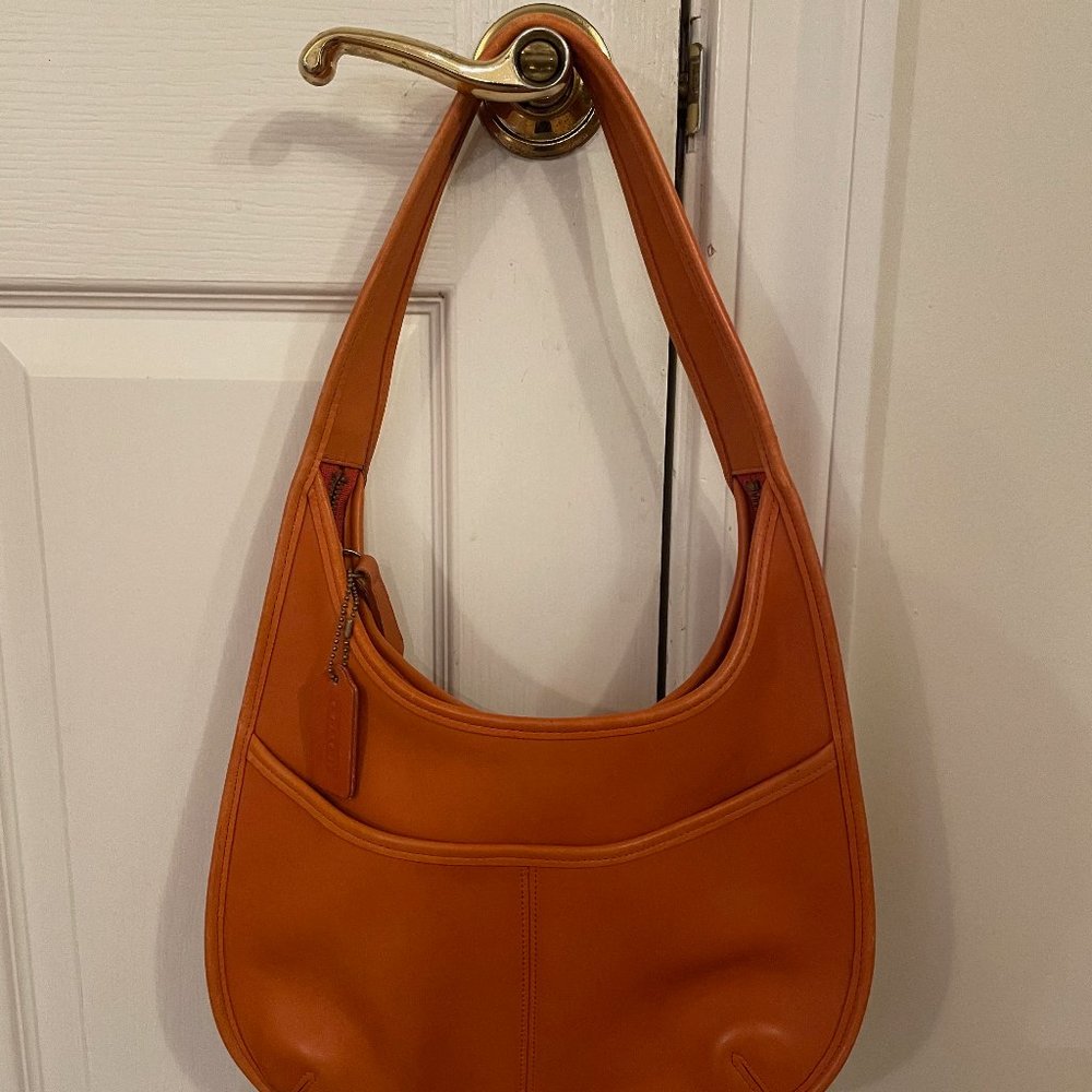 Vintage Coach 9033 Ergo Hobo Bag in Orange Leather